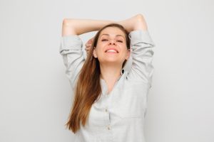 Woman with pain relief